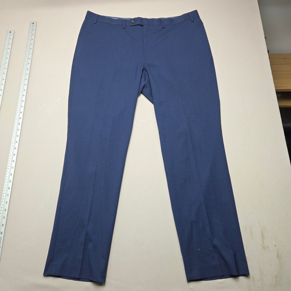 Lauren Ralph Lauren Dress Pants Blue Micro Check Stretch Mens 40W x 32L
